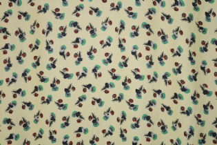 CETIM DE SEDA PURA ESTAMPADO FLORES PINTURA