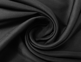 CREPE DE CHINE SHANTUNG DE SEDA PURA PRETO