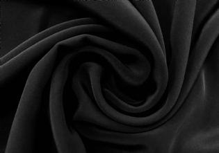 CREPE DE CHINE DE SEDA PURA PRETO