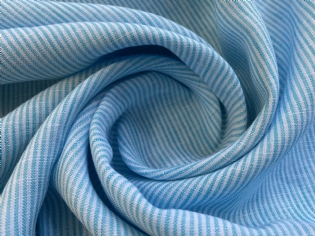 LINHO PURO ESTAMPADO ITALIANO LISTADO AZUL TURQUESA