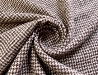 LÃ PURA PELE DE CAMELO ITALIANA PIED DE POULE BEGE & MARROM