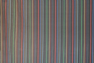 CREPE DE CHINE DE SEDA PURA ESTAMPADO LISTADO COLORIDO