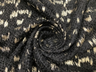 MUSSELINE DEVORÊ TRABALHADO PRETO & DOURADO