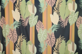 GEORGETTE ESTAMPADO FOLHAGEM LISTAS