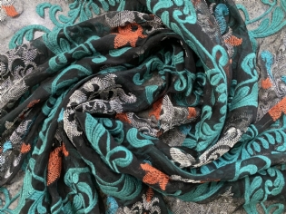 CHIFFON DE SEDA PURA BORDADO (1,35 MT LARGURA)