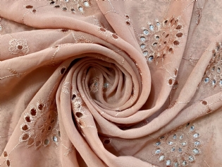 MUSSELINE BORDADA "LAISE" CARAMELO