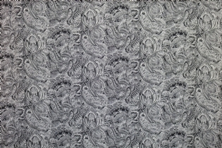 GEORGETTE ESTAMPADO PAISLEY PRETO & BRANCO
