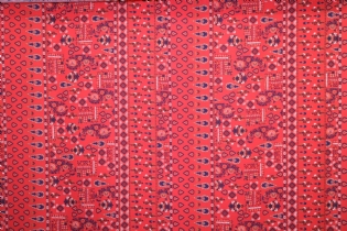 VISCOSE DEVORÊ ESTAMPADA ÉTNICA PAISLEY VERMELHA