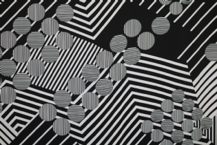 GEORGETTE ESTAMPADO GEOMÉTRICO PRETO & BRANCO