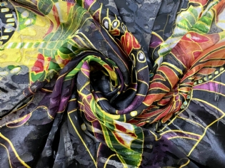 DEVORÊ DE SEDA ESTAMPADO BORBOLETAS