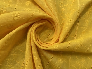 LAISE BORDADA BARRADA DE ALGODÃO AMARELA