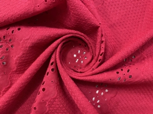 LAISE BORDADA BARRADA PIQUET DE ALGODÃO VERMELHA