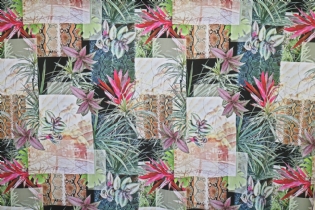 GLOSS TOQUE DE SEDA ACETINADO ESTAMPADO GEOMÉTRICO FOLHAGEM