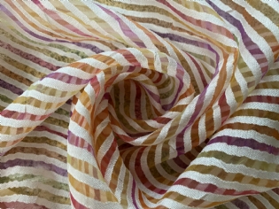 ORGANZA DEVORÊ LISTADA COLORIDA