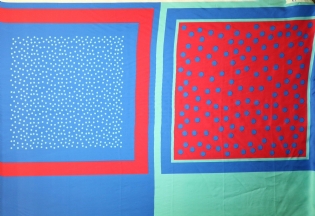 CETIM DE SEDA PURA ESTAMPADO ITALIANO QUADROS BOLAS