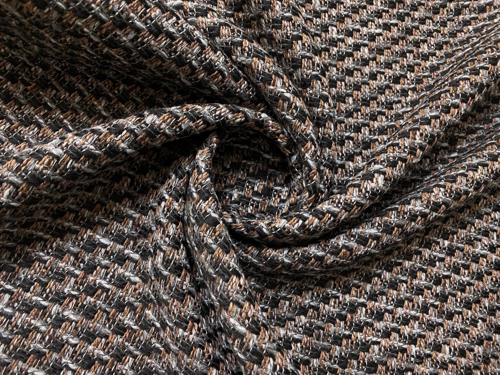 TWEED CARAMELO & PRETO & CINZA