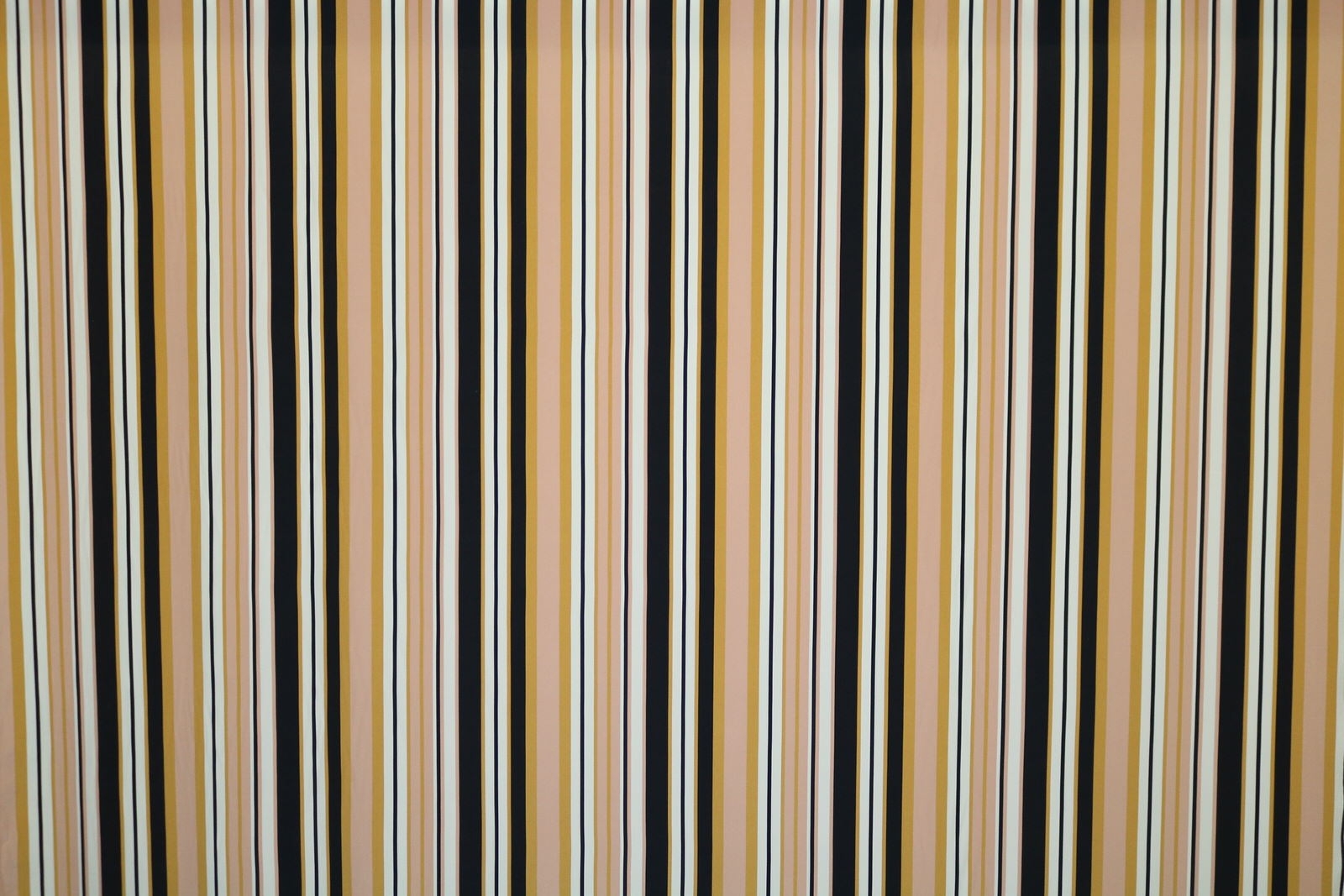 CREPE DE CHINE DE SEDA PURA ESTAMPADO LISTADO BLUSH & MOSTARDA & PRETO