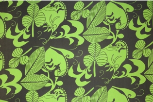 CREPE DE CHINE DE SEDA PURA ESTAMPADO TREVOS I