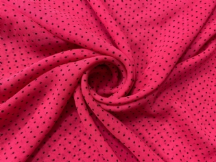 GEORGETTE DE SEDA PURA ESTAMPADO POÁS ROSA & PRETO