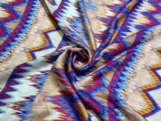 VISCOSE COM SEDA ESTAMPADA ÉTNICA