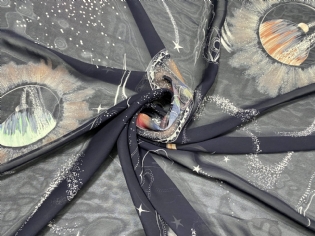 GEORGETTE DE VISCOSE ESTAMPADO UNIVERSO II