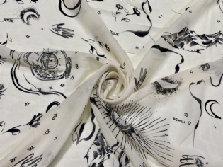 GEORGETTE DE VISCOSE ESTAMPADO ESTRELAS I