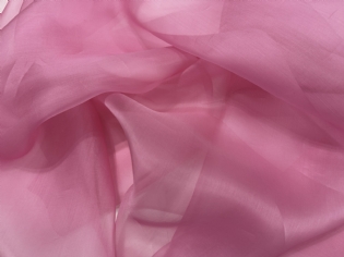 ORGANZA DE SEDA PURA ROSA CHICLETE