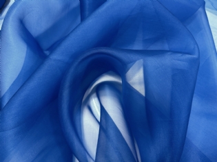 ORGANZA DE SEDA PURA AZUL ROYAL