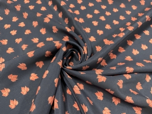 CREPE DE CHINE DE SEDA PURA ESTAMPADO MAPLE LEAF I