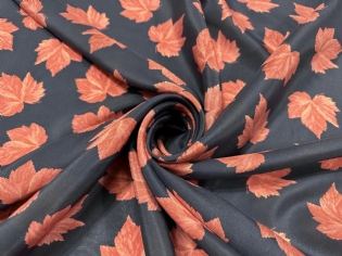 CREPE DE CHINE DE SEDA PURA ESTAMPADO MAPLE LEAF II