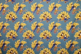 TRICOLINE DE ALGODÃO ESTAMPADA SEREIAS & BANANAS