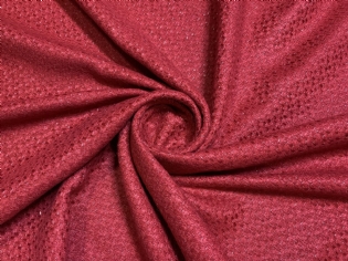 TWEED VERMELHO CEREJA & FIOS METÁLICOS PRATA