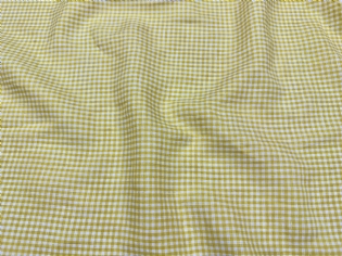 LINHO PURO ESTAMPADO QUADRICULADO VICHY AMARELO