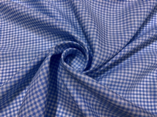LINHO PURO ESTAMPADO QUADRICULADO VICHY AZUL ROYAL