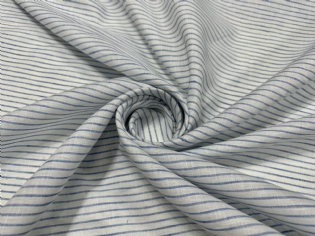 LINHO PURO ESTAMPADO LISTADO OFF WHITE & AZUL