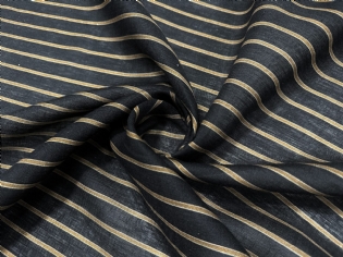 LINHO PURO ESTAMPADO LISTADO PRETO & DOURADO