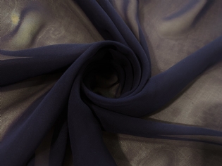 GEORGETTE DE SEDA PURA AZUL MARINHO NOITE