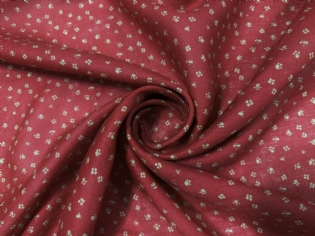 LINHO PURO ESTAMPADO "TIPO LIBERTY" VERMELHO CEREJA