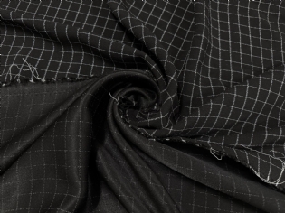 CREPE PATOU DUPLA FACE ALFAITARIA QUADRICULADO PRETO & BRANCO