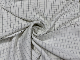 CREPE PATOU DUPLA FACE ALFAIATARIA QUADRICULADO OFF WHITE & PRETO