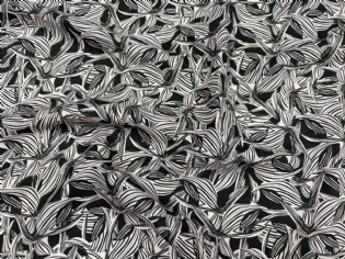 LINHO PURO ESTAMPADO FOLHAS OFF WHITE & GRAFITE