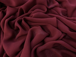 GEORGETTE DE SEDA PURA VERMELHO CEREJA