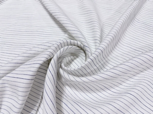 LINHO PURO ESTAMPADO LISTADO OFF WHITE & AZUL